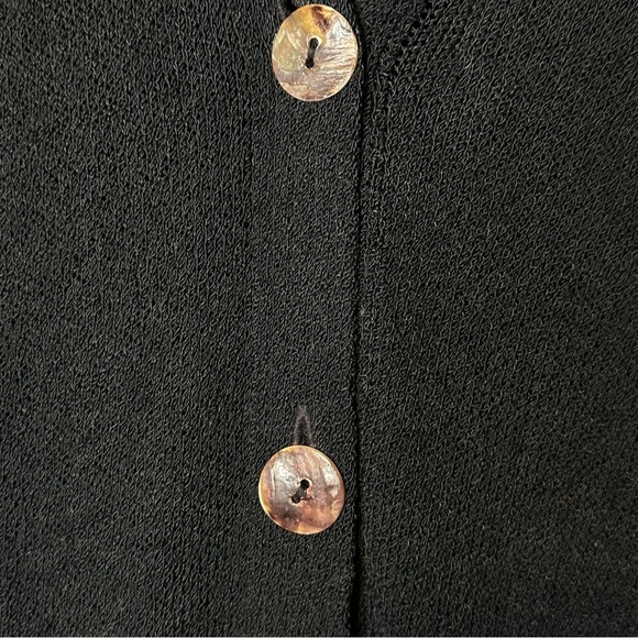 Margaret O’Leary Black Viscose Blend Cardigan Sweater Button Up USA Dry Clean - Picture 7 of 11